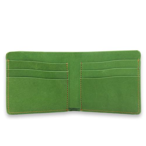 Handmade vegetable tanned leather wallet vintage full grain leather men bifold wallet