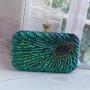 Cross-border New Evening Bags Hard Shell Peacock Clutch Bag Wholesale Jewelry Cosmetic Bag