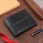 New men's wallet fashion leisure flat textured soft leather wallet multi-card position large capacity short small wallet