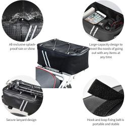 Nylon Folding Waterproof Gym Bike Bicycle Motor Trunk Seat Rear carrier Luggage Bag & Boxes For Travel Accessories