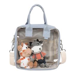 2021 Stylish hot selling ita shoulder tote bag custom transparent PVC clear ita bag