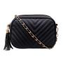 Quilted crossbody bags women handbags fashion ladies squared shoulder purse leather bags with tassels wholesale