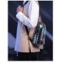 HR115 Men's New With USB Charge Chest Bag Fashion PVC Transparent Waterproof Shoulder Bag Technology Fashion Trend Crossbody Bag