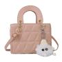 Korean fashion sweet handbag women shoulder bag female 2024 summer new embroidery line small square bag simple crossbody bag