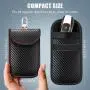 OEW189  RFID Key Pouch Carbon Fiber Signal Blocking Bag With Key Hook Keyless Car Theft Pouch Anti Theft Key Card Case