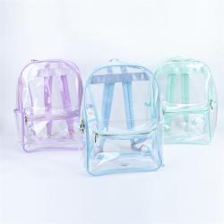 Keymay Stock Fast Shipping Stadium Approved Waterproof PVC Durable Clear Book Bags School Bags for Teenagers Student Backpack