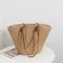 Casual big size totes shoulder bags summer vacation sea beach ladies bucket straw woven handbags for women beach tote bags