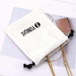 High Quality Polyester Cotton Key Jewelry Storage Packing Bag Reusable Drawstring Custom Logo Printing Gift Canvas Pouch