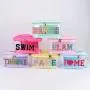 Keymay Fast Shipping Personalized Chenille Letter Patches Waterproof Portable Large Makeup Bag Pvc Cosmetic Bag Makeup Organizer