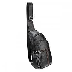 New genuine leather multilayer crossbody sling bag man casual chest bag wholesale men's bag