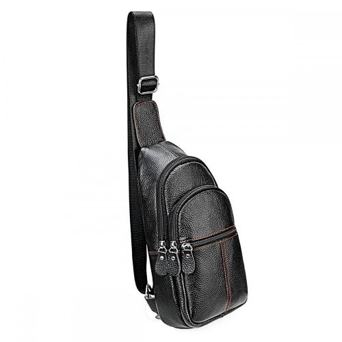 New genuine leather multilayer crossbody sling bag man casual chest bag wholesale men's bag