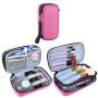 Gelory Reusable Makeup Brush Holder Organizer Bag Portable Cosmetic Toiletry Bag With Handle Strap