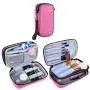 Gelory Reusable Makeup Brush Holder Organizer Bag Portable Cosmetic Toiletry Bag With Handle Strap