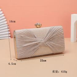 Latest Ladies Top Handle Wrinkled Pleated Bridal Clutch Purse Evening party Bags Dress Dinner Bag sac tendance 2024