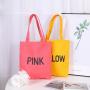 Gelory Factory Sale Custom Fashionable Multi Color Recycled Large Capacity Letter Shoulder Canvas Bag