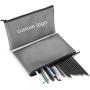 Gelory Large Capacity Pencil Bag Pen Case Student Stationery Pouch Zipper Closure Soft PU Leather Pencil Pouch