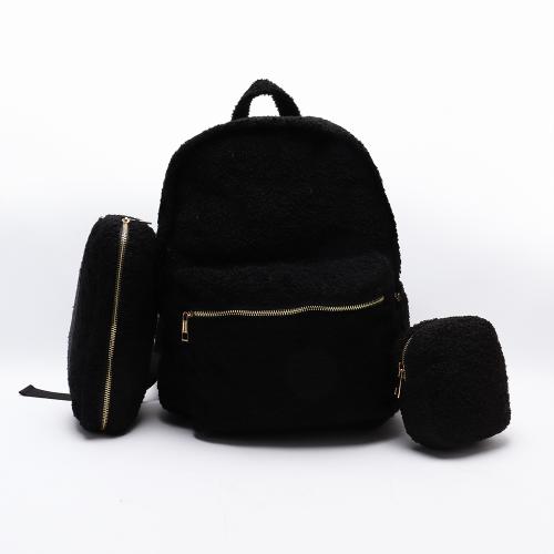Plush Furry Teddy Backpack Pink Black Brown Sherpa Kids Teenager College Students School Bags Boys Girls Winter Cute Teddy Bags
