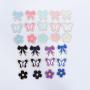Cute Pattern Patch Bowknot Butterfly Flower Chenille Patches Bag Hat Clothing Glue Backing Embroidery Adhesive Patches Stickers