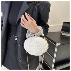 Summer creative personality pearl chain acrylic shell bag crossbody bag women chains shoulder bags sac main femm sac pochette femme