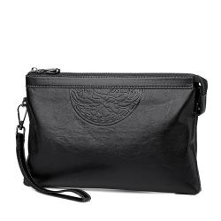 Custom Logo High Quality Luxury Leather Men Envelope Purse Fashion Designer Wristlets Bags Clutch Wallet for Men