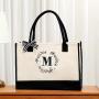2024 New Reusable Eco-friendly Custom Logo Cotton Tote Shopping Bag Blank Spot Plus Print Logo Canvas Bag Women's Handbag
