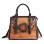 2024 Customize Vintage The First Layer Cowhide Hand Bag For Women With Embossed Flower Grain Luxury Grace Handbag