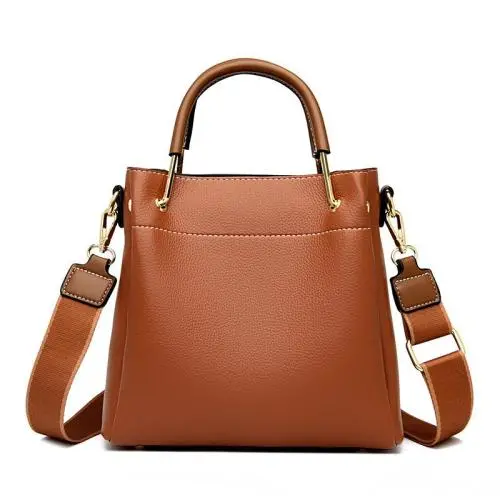 2024 Custom Minimalist Vegan Leather Bucket Bag Handbag For Women Ladies