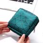Portable Multifunctional PU Leather Women Menstrual Rhombus Sanitary Napkin Organizer Pouch Diamond Cosmetic Bag
