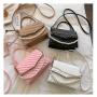 Pearl Chain Ladies Handbags Women Bag Pure Color Pu Women Shoulder Bag Diamond Lattice Fashion Women Bags JY220820