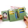 LOW PRICE Hot Selling Retro Embroidery Thread Wallet Short Buckle Wallet Pure Color Zipper Coin Purse Wallet For Girls