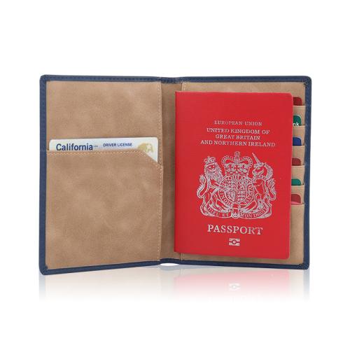 Wholesale leather passport travel wallet slim passport cover rfid blocking leather passport holder