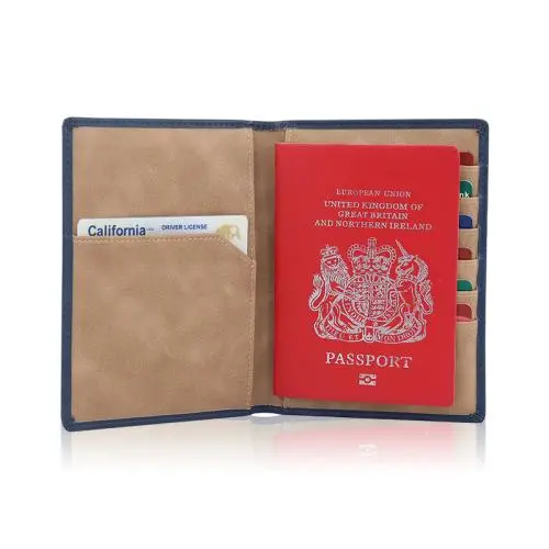 Wholesale leather passport travel wallet slim passport cover rfid blocking leather passport holder