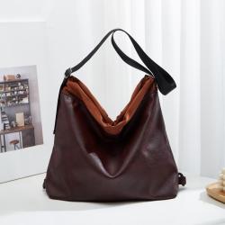 Large capacity retro backpack single shoulder tote bag soft leather crossbody bag ladies large handbags