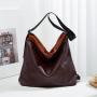 Large capacity retro backpack single shoulder tote bag soft leather crossbody bag ladies large handbags