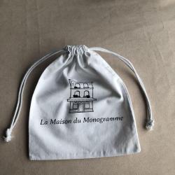 20*25cm Printed Customized White Cotton Drawstring Bag Cotton Packaging Pouch
