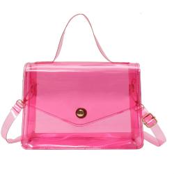2023 Fashion Summer Customized Women PVC Crossbody Bags Transparent Candy Color Clear Purse Girls Shoulder Bag