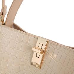 White Luxury Crocodile Vegan Shoulder Bags Pu Leather Women's Hand Bags Customized Logo Ladies Handbags