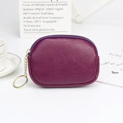 Mini coin purse keychain PU leather material double zipper simple purse
