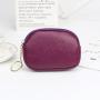 Mini coin purse keychain PU leather material double zipper simple purse