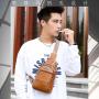 WTB030 New Fashion Men Business Chest Bags PU Leather Casual Crossbody Chest Shoulder Bag Outdoor Travel Sling Bags for Men