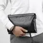 Custom Logo High Quality Luxury Leather Men Envelope Purse Fashion Designer Wristlets Bags Clutch Wallet for Men
