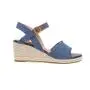 Sandalias Verano Mujer Fashion Ladies Platform Mid Heels Espadrilles Peep Toe Denim Straw Woven Wedge Heel Sandals For Women