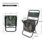 Camouflage Camping Chair Folding Backrest Camping Fishing Chair Stool Backpack with Cooler Insulated Picnic Bag