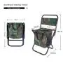 Camouflage Camping Chair Folding Backrest Camping Fishing Chair Stool Backpack with Cooler Insulated Picnic Bag