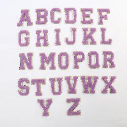 2.15 Inches Self-Adhesive Chenille Letter Patch Custom DIY Glitter Patch Letters Sticker Alphabet Patches For Bags Clothes
