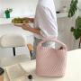 Wholesale New Designer Hand Bag Set Fashion Knitted Women Handbags Luxury Soft PU Leather Women's Tote Bags Set