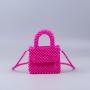 Popular 2024  luxury fashion acrylic resin handmade beads chain mini hand bags women handbags ladies beaded bag