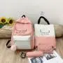KBW529 Hot Selling New Women Shoulder Bag Fashion Trend Four Sets of Canvas Cat Print Backpack Student Schoolbag
