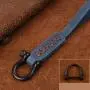 Stylish Vintage Crazy Horse Genuine Leather Key Ring Keychain Holder Promotional Leather Car Key Organizer Holder
