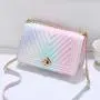 Hot Selling Women Bag NEW Fashion rainbow Lady Handbag PU leather crossbody pattern purse for girls